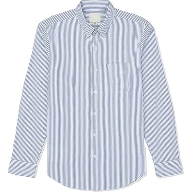 Men's Striped Slim Fit Oxford Shirt-BC 33234