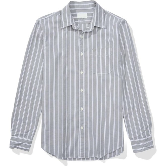 Striped Slim Fit Oxford Button-Up Shirts-BC 33235