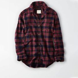 Women’s Boyfriend Soft Plaid Button Down Shirts-BC 33238