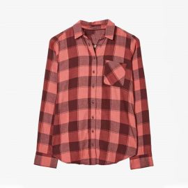 Women Flannel Checked Shirts-BC 33154